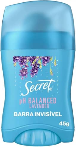 Desodorante Antitranspirante em Barra Secret Aroma de Lavanda com pH Balanceado 45g