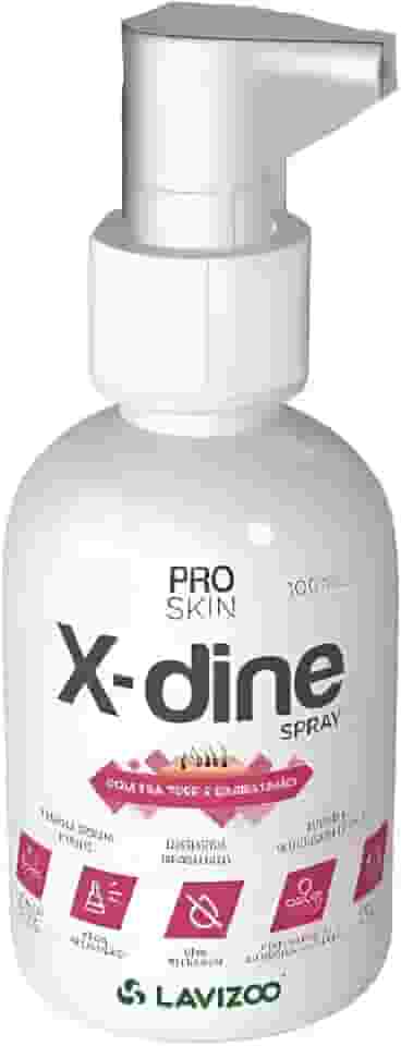 X Dine Spray Lavizoo 100ml Clorexidina Antisséptico Cicatrizante para Cães e Gatos