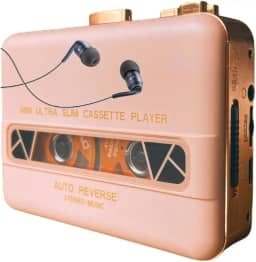 Cassete Player Portátil Rosa - Reproduza Suas Músicas em Cassetes com Design Retrô e Compacto