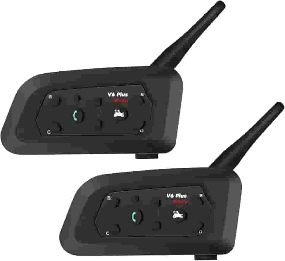 Intercomunicador V6 Plus Frenesi para Capacete, Bluetooth, 1200m, Kit Duplo com Microfone, 2 unidades