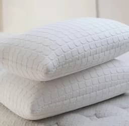 Travesseiro de Espuma com Memória, Design Ergonômico, Texturizado, Branco, 2 Unidades
