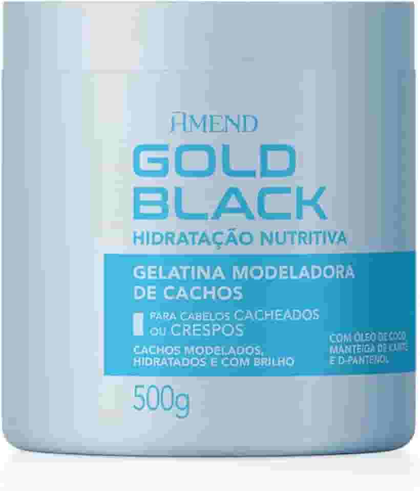 Gelatina Modeladora De Cachos Amend Gold Black Hidratação Nutritiva, 500g