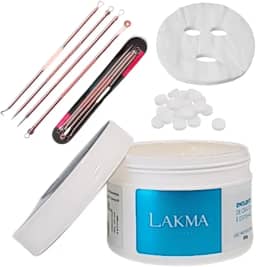 Kit Profissional para Extração de Cravos e Comedões, Emoliente 250g, 4 Curetas, 12 Máscaras Faciais