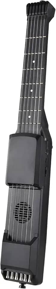 Guitarra Elétrica Inteligente 7 Tronts Guitarra de Viagem Portátil com Função MIDI Sintonizador Digital Metrônomo Digital Capo para Iniciantes Viagem Preto 20,8 Polegadas