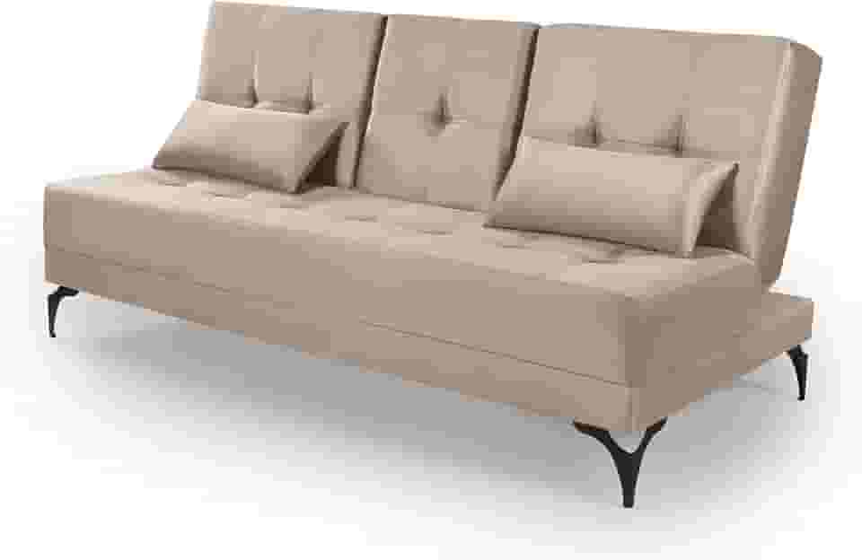 Sofá Cama Solteiro Colorado Reclinável 3 Posições Tecido Suede (Bege)