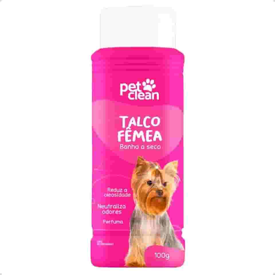 Banho A Seco Talco Fêmea Neutraliza Odores 100g Pet Clean