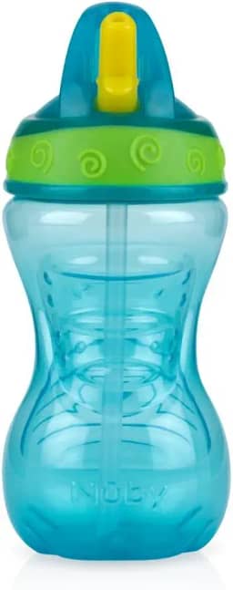 Nuby Copo Com Canudo Rígido Retrátil 300Ml Azul