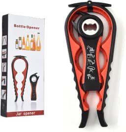 Abridor de Garrafas 4 em 1 Multifuncional - Destaca Tampa de Garrafa, Abre Lata de Pressão, Removedor de Lacres e Levantador de Vedação - Ergonômico, Cozinha e Bar