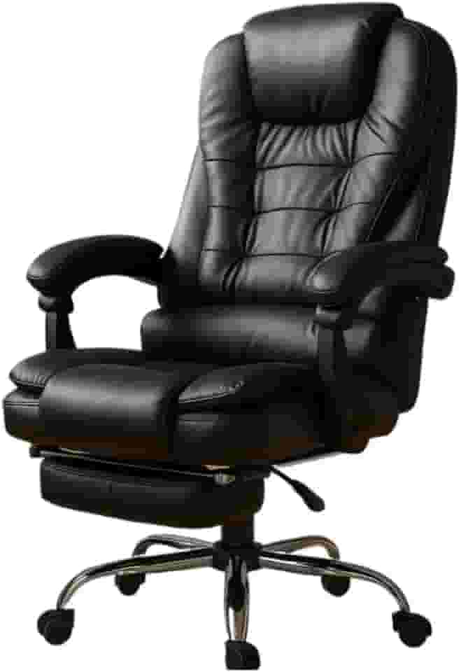 Cadeira Presidente Com Massagem Dupla E Apoio Para Os PéS - Sistema De Relaxamento Completo,(PRETA)