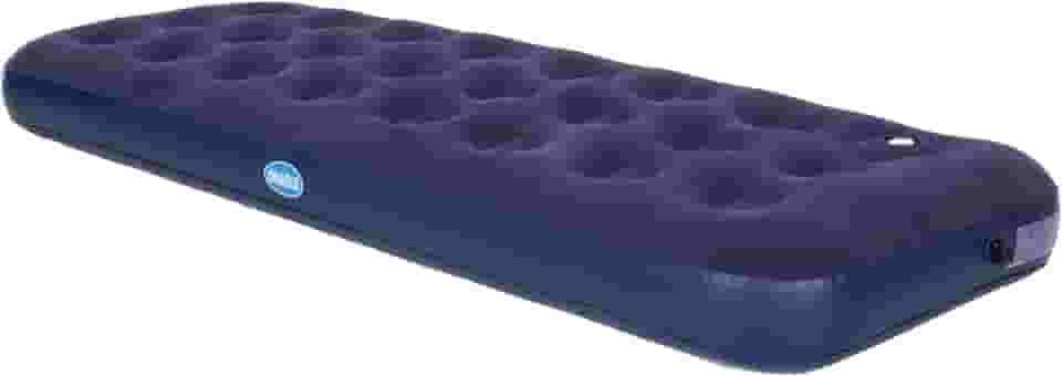 Colchão Inflável Solteiro Chalesco | Superficie Aveludada | Fole para Inflar | 191x73cm | Portátil e Confortável | Uso Interno e Externo | Ideal para Acampamentos e Hóspedes