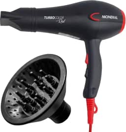 Secador De Cabelo Com Difusor Cachos Mondial Turbo Color Red 2000W - 220v