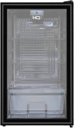 Frigobar Expositor Vertical HQ Vidro Duplo 95 Litros Preto HQ-95FBPV 127V