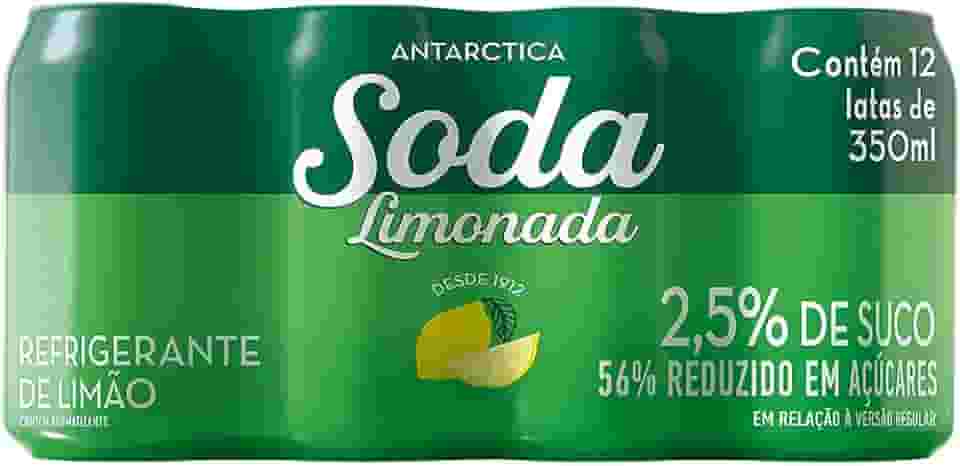 Pack de Refrigerante Soda Limonada Antarctica Lata 350ML, 12 unidades