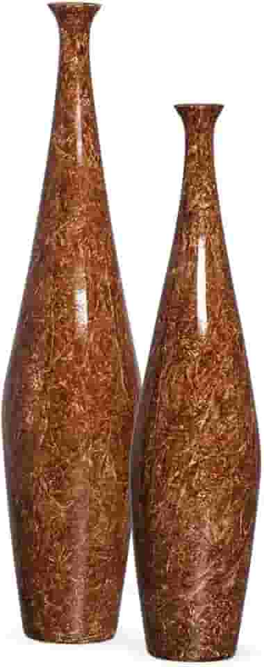 Vaso de Chão Decoração para Sala Dupla Garrafas Faenza Marrom Petra