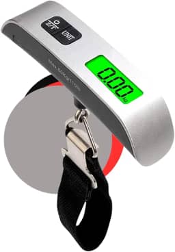 Balança Para Malas Viagem Digital Portátil Até 50kg Mão Trava Mala Bagagem Prateado Moderna Pratica Premium