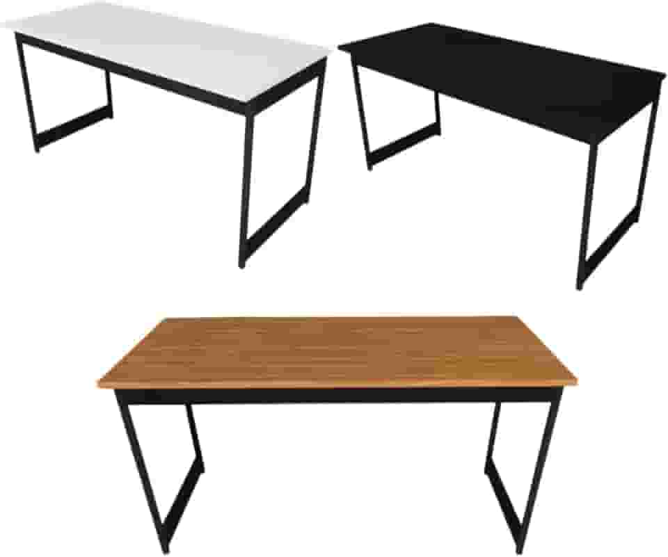 Mesa Estilo Industrial Guto 1,35 Metros Escritório Escrivaninha Computador Camaleão (Branco)