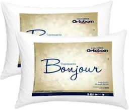 Kit Travesseiros 02 Peças Bonjour Fibra Siliconizada em Microfibra 70cm x 50cm - Ortobom