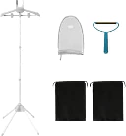 Suporte para vaporizador de roupas, cabide para vaporizador de roupas com tábua de passar e barbeador, vaporizador de roupas ajustável, suporte portátil dobrável para roupas para calças jeans e
