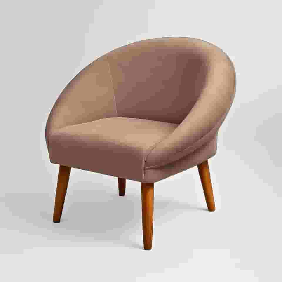 Poltrona Confortável para Sala de Estar Moderna Resistente Tecido Veludo MOBLAN decor (Rose)