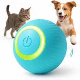 Bolinha Pet Inteligente Interativa Brinquedo para Gatos e Cachorros Movimento Automático Usb Elétrica Rotação 360° LED Bola Pet - Premium Azul