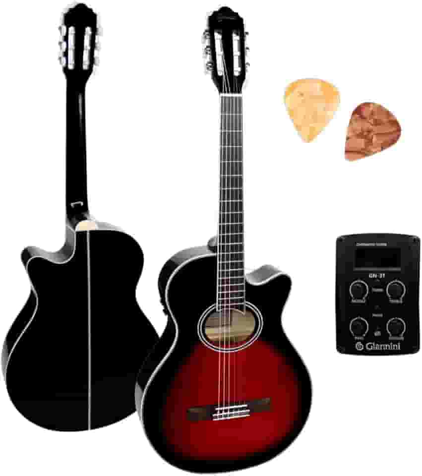 Violao Eletrico Nylon Gnf-1D Ceq Bk Pt