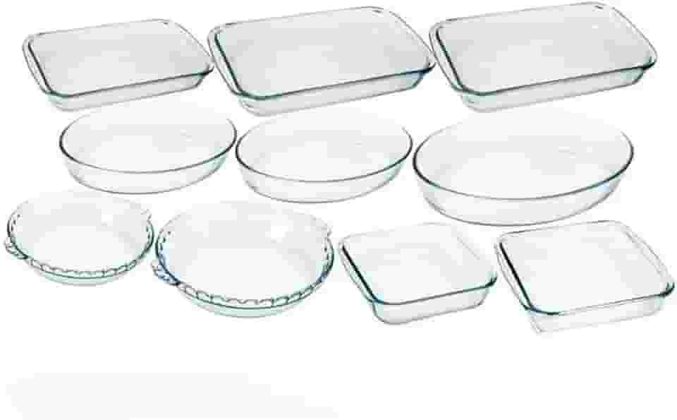 Jogo da Marinex Conjunto de Travessas 7 peças Variadas em Vidro Temperado próprias P/Forno