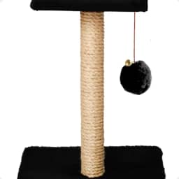 Arranhador para Gatos Pet Quadrado Poste Sisal com Brinquedo Pompom Pelúcia Guizo