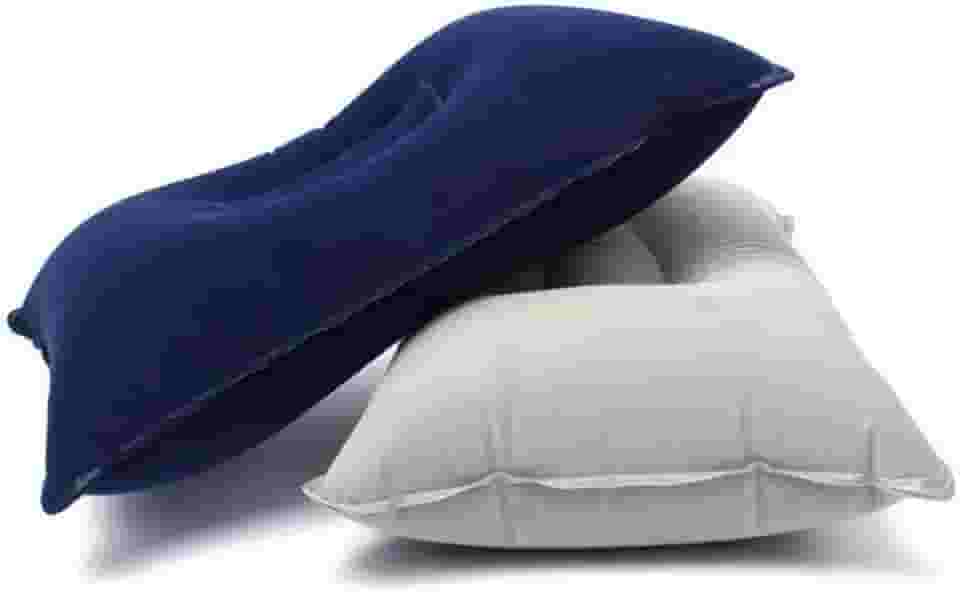 Travesseiro Inflável Camping Viagem Carro Prova D'água Smart (Cinza)