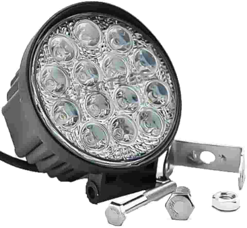 Farol De Milha Redondo 14 Leds 42w Automotivo Ultra Led 10/30V Veiculo, Moto Carro Caminhão Pickup Off Road - Não é modelo Slim