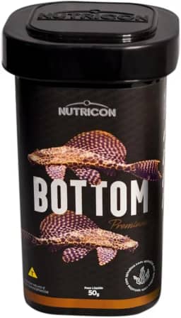 Nutricon: Ração Bottom 50g | Alimento Extrusado com Novo Formato que Afunda | Para Peixes e Invertebrados de Fundo