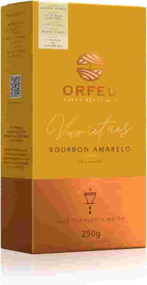 Orfeu Café Bourbon Amarelo Torrado e Moído, 100% Arabica, Torra Média Clara, 250g