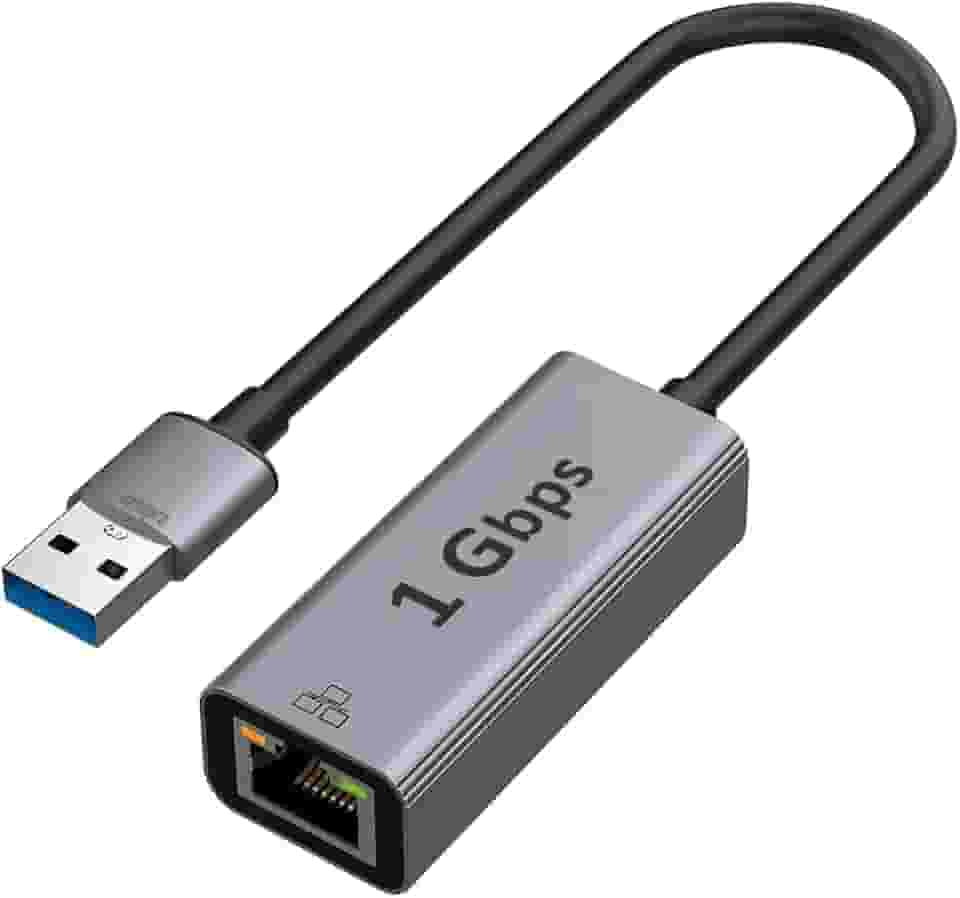 Adaptador USB 3.0 para Ethernet Gigabit, 10/100/1000 Mbps, Compatível com MacBook, Surface Pro, Windows e Mac