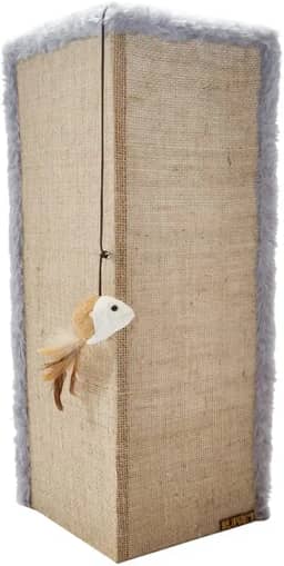 Luppet Protetor E Arranhador De Gatos Para Sofá Com Juta De Sisal E Brinquedo Interativo Cinza