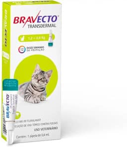 Bravecto® Gatos Transdermal 112,5mg - Antipulgas - Gatos de 1,2 a 2,8kg - 1 Pipeta 0,4ml - MSD Saúde Animal