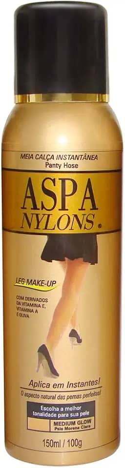 Aspa Nylons Maquiagem Spray para Pernas 150ml - MEDIUM GLOW - PELE MORENA CLARA