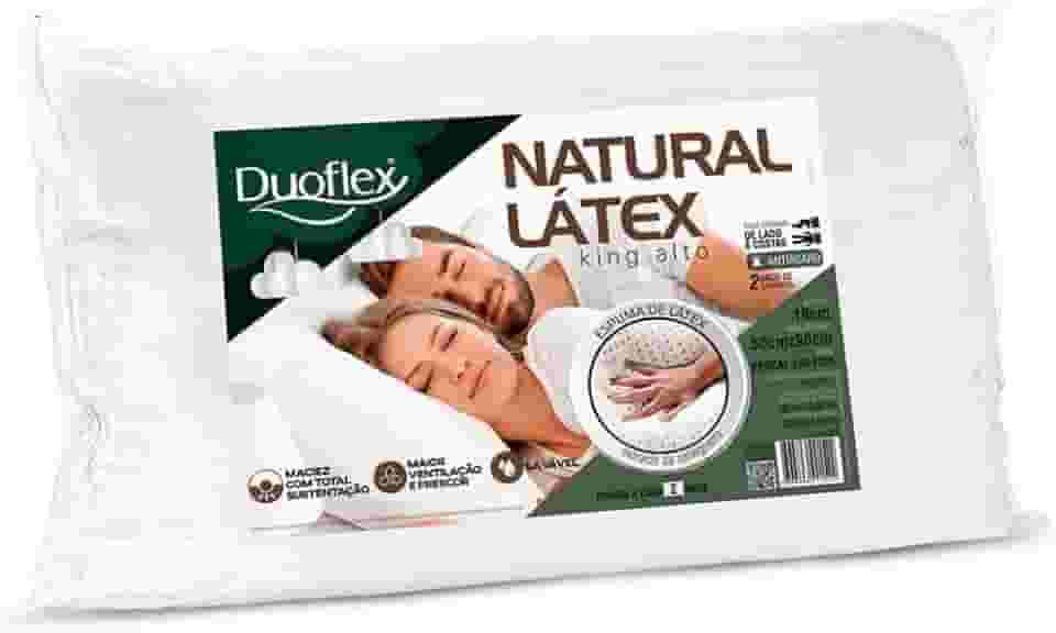 Travesseiro Natural Látex, Duoflex, 100% Algodão, Branco, 50cmx90cm