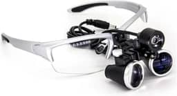 Óculos Lupa Cabeça 3,5X Led 3W Cirúrgico Dentista Estética