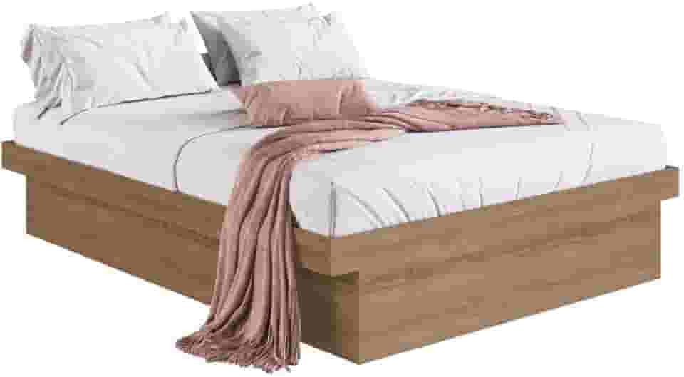 Cama Box Casal com Baú Cb1140 190x140cm Haste Articulável de Aço Mel - Art In Móveis