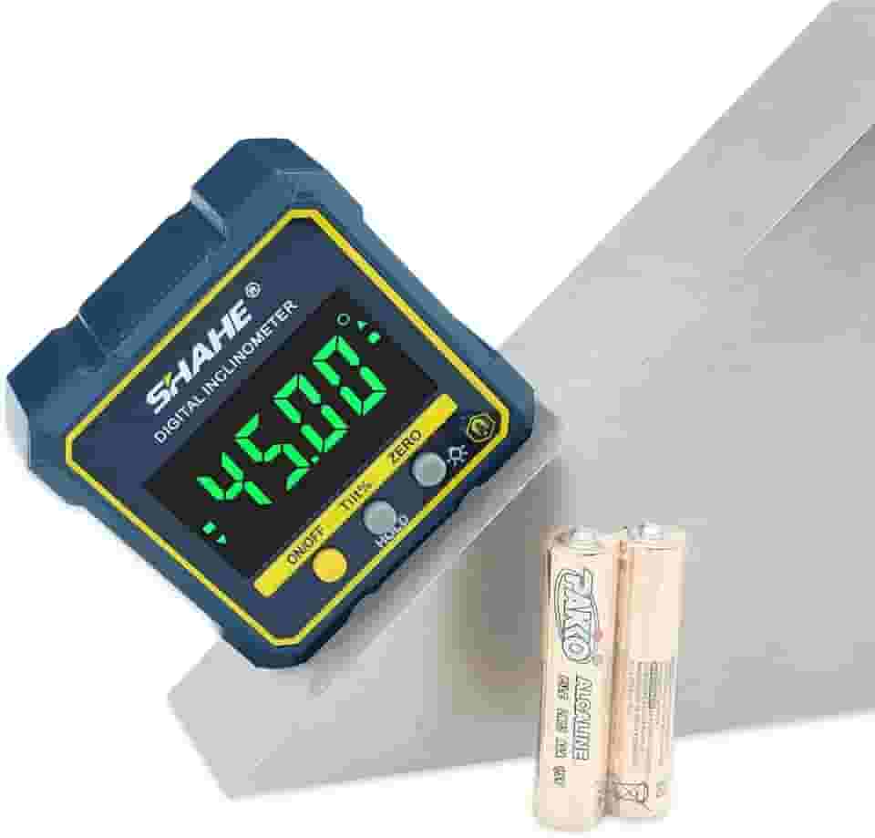 SHAHE Medidor de ângulo digital transferidor magnético, inclinômetro, localizador de ângulo, caixa de nível de cubo angular com base magnética e luz de fundo