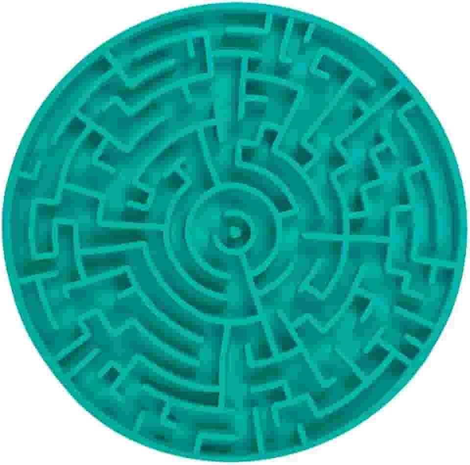 Pet Games Labirinto Verde-Água P -Tapete Para Lamber E Comedouro Para Cães