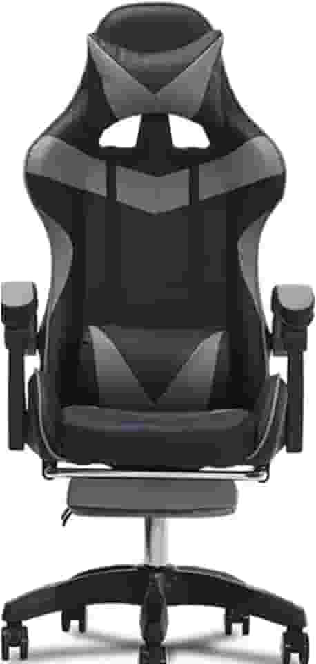 Cadeira Gamer Giratória VG Reclinável Estofado Couro (Cinza)