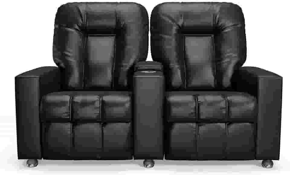 Poltrona do Papai Reclinável 2 Lugares Sala de Cinema Arsenal Manual PU Preto G23 - Encantum