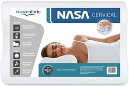 Travesseiro Nasa Cervical Anatômico Ortopédico Capa Percal 200 Fios 100% Algodão Viva Conforto
