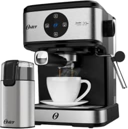 Oster Kit Espresso Oster - Cafeteira Double e Moedor de Café Elétrico Inox - 127V