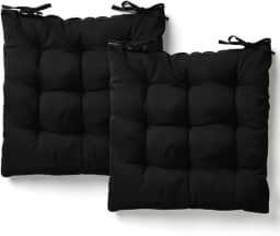 Kit 2 Almofadas Assento Cadeira Futton Futon 40x40cm Cores Diversas 100% Poliéster (Preto)