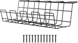 Organizador de Cabos e Fios de Metal Para Organização de Escritório Mesa Por Parafuso Em Grade Suporte Ideal Para Home Office Setup Esconder Passa Fios Calha Supra Supply (Preto)