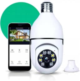 Câmera Segurança IP Lâmpada WiFi Full HD 1080p com Visão Noturna Infravermelho 1080P, Yoosee, Bivolt, Detecção de Movimento, Áudio Bidirecional, Prova D'água Giratória