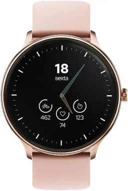 WB Watch Smartwatch 46mm Redondo, tela 1,39", ultra leve, fitness tracker, com monitoramento e temperatura corporal, análise de sono e Watchfaces Rosa
