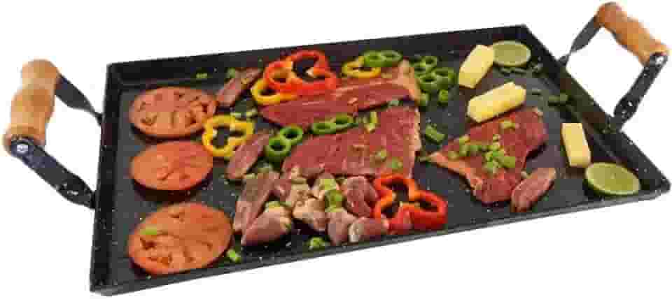 Chapa Esmaltada Para Fogão Lanche Bife Hambúrguer Retangular