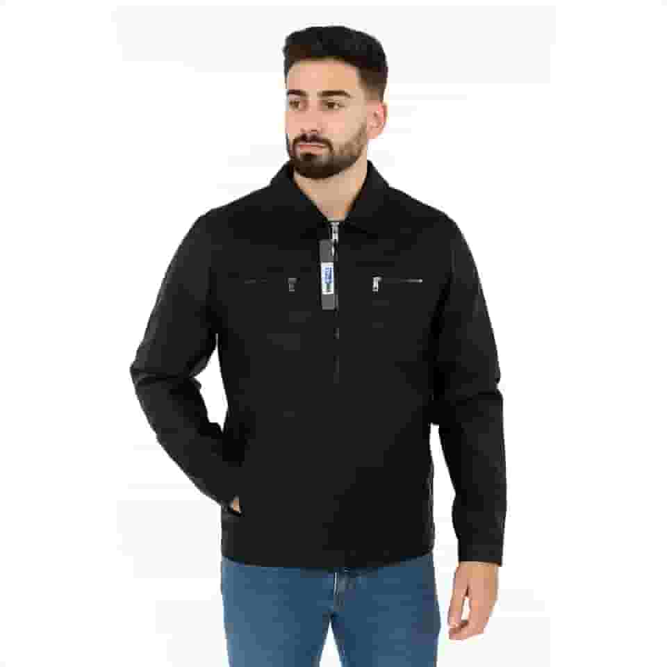 Jaqueta Couro Masculina com Gola Polo Frio Moto Motoqueiro